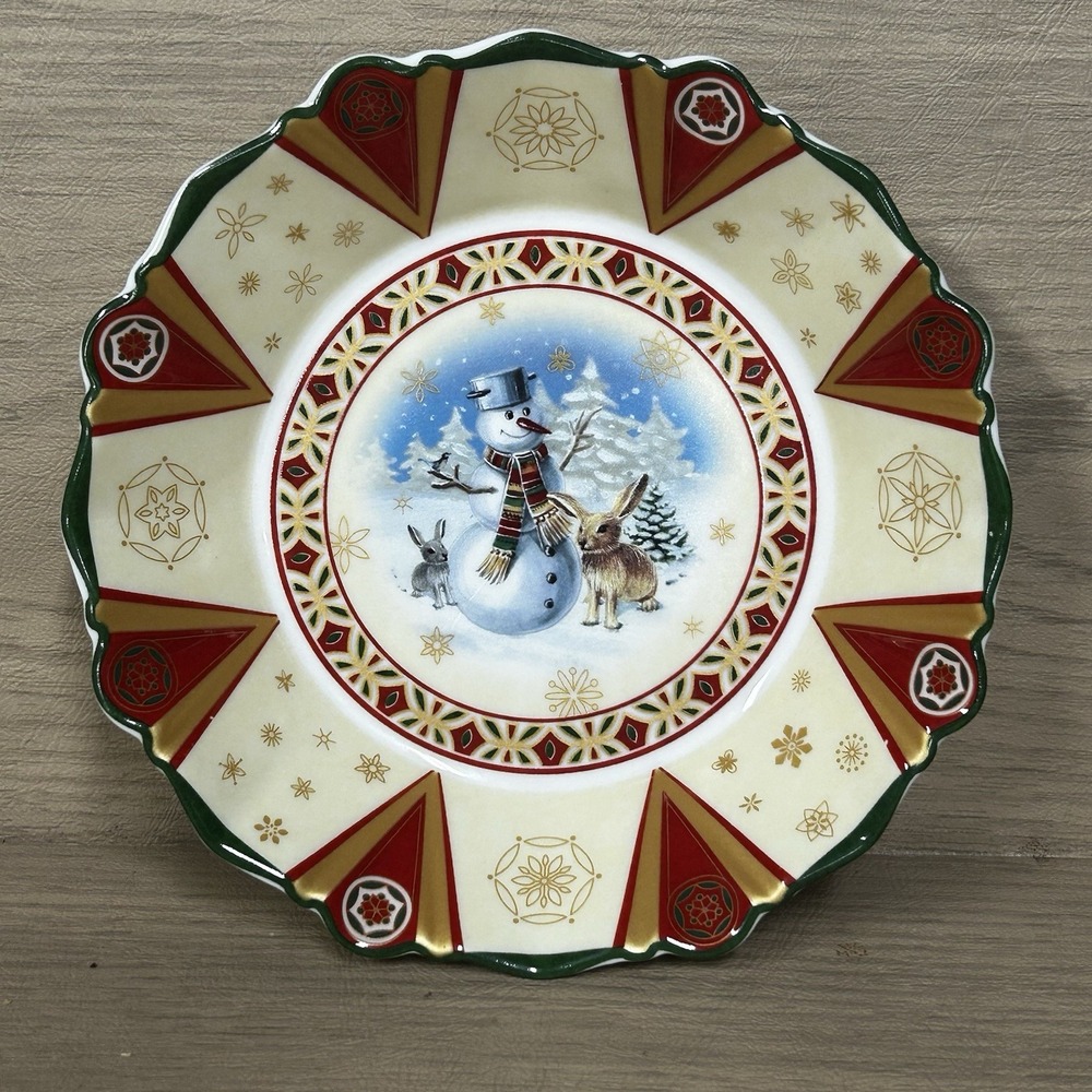 Villeroy & Boch Christmas Theme Toy's Fantasy Snowman Bowl Fruit Sauce 6.25 "